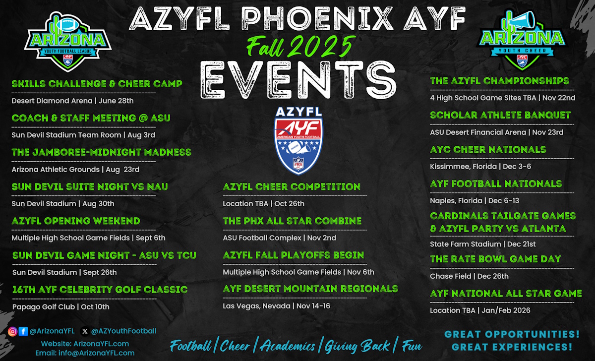 Arizona YFL PHX AYF Calendar